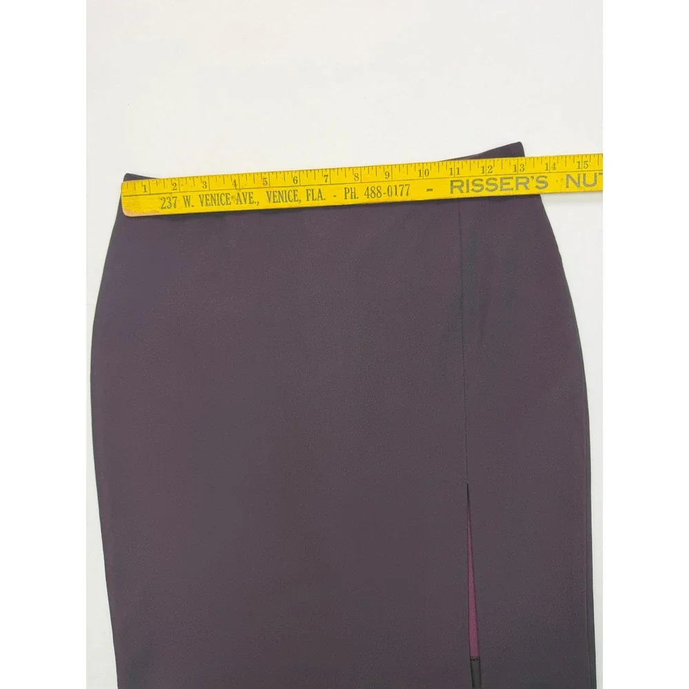 Vintage Bebe Iridescent Purple High Rise‎ Mini Pencil Skirt Y2K Thigh Slit 2P